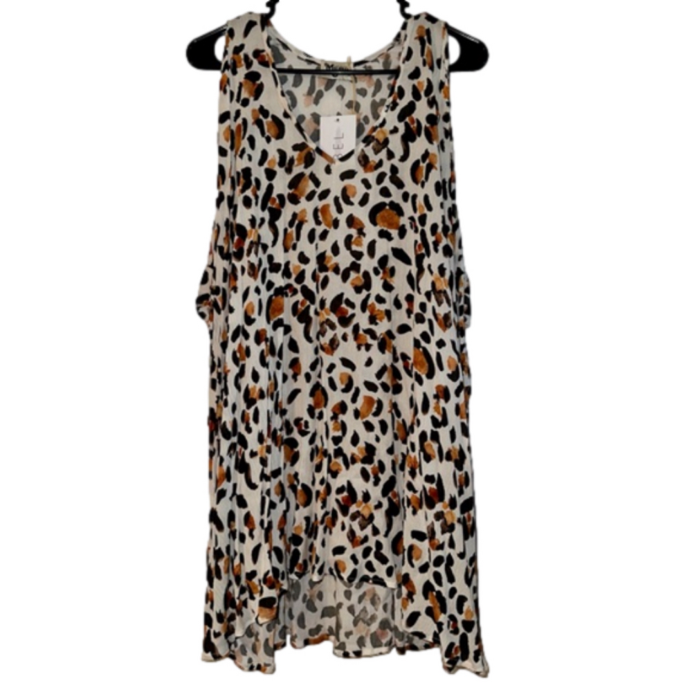 NWT Women’s Show Me Your Mumu Brand Animal Print Split Sleeve Top Size XS